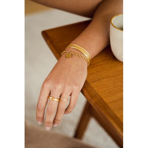 bracelet en plaqué or avec médaillons gravable