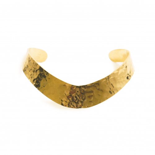 gold coloured thick hammered bangle