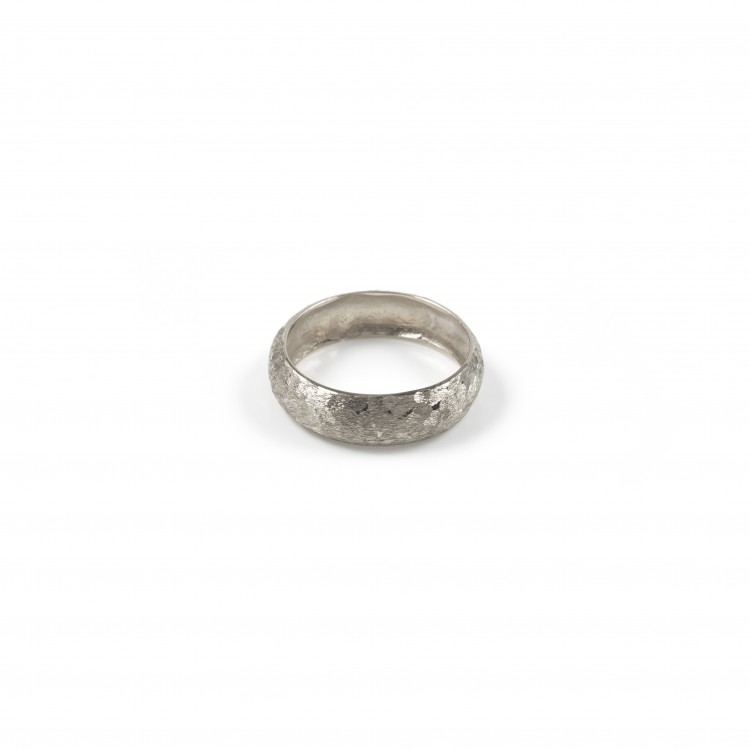 silver hammered ring