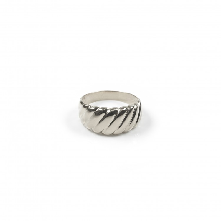 Silver twisted ring