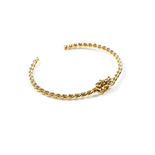 bracelet rigide torsadé avec noeud doré