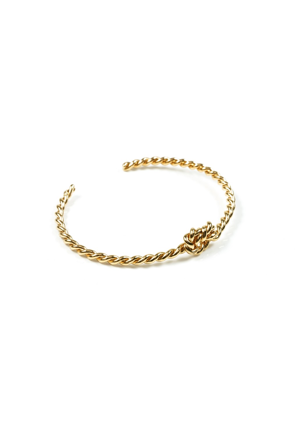bracelet rigide torsadé avec noeud doré