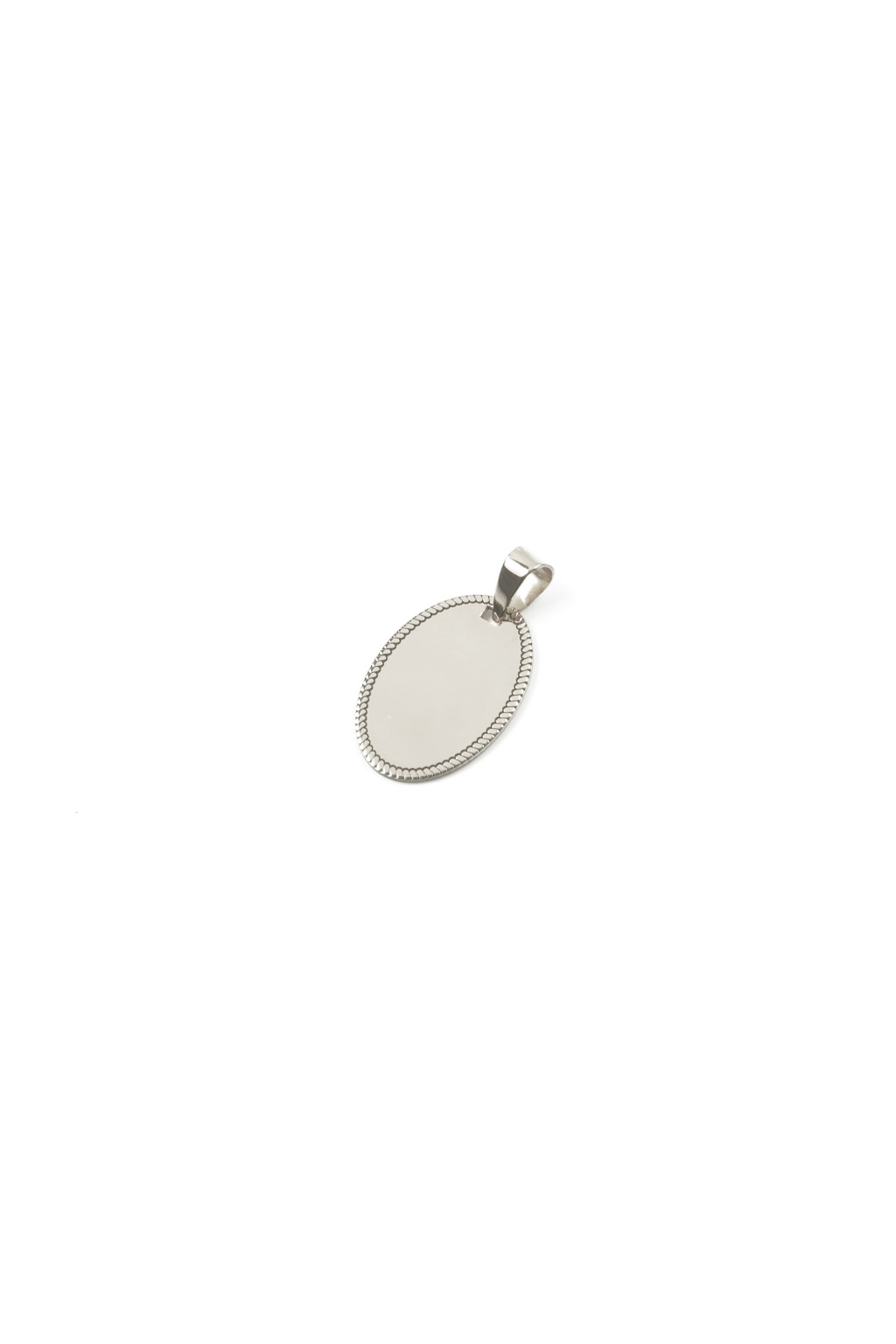 Oval engraved silver medallion