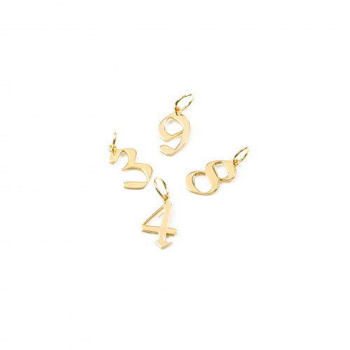 gold number pendant