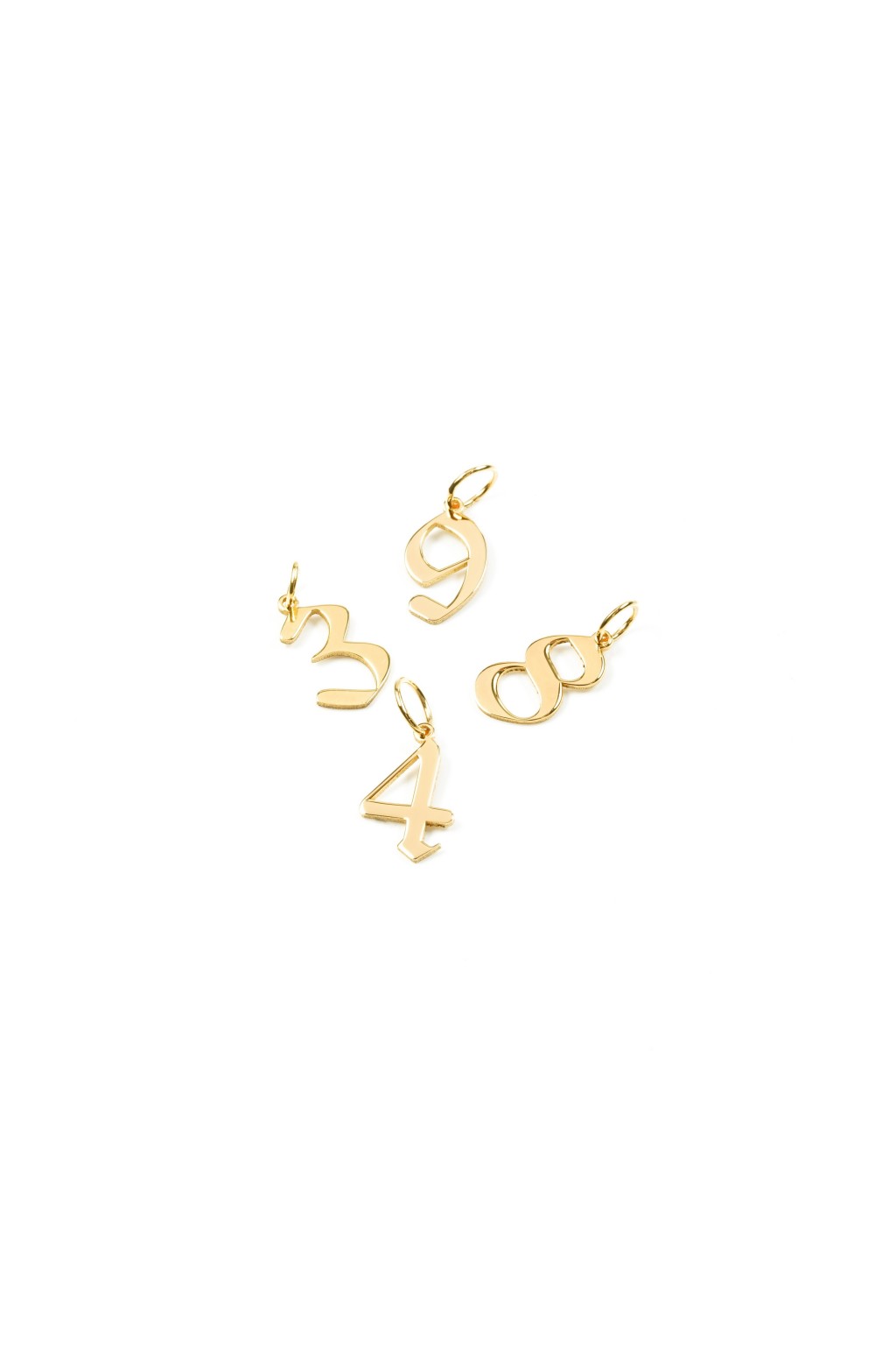 gold number pendant