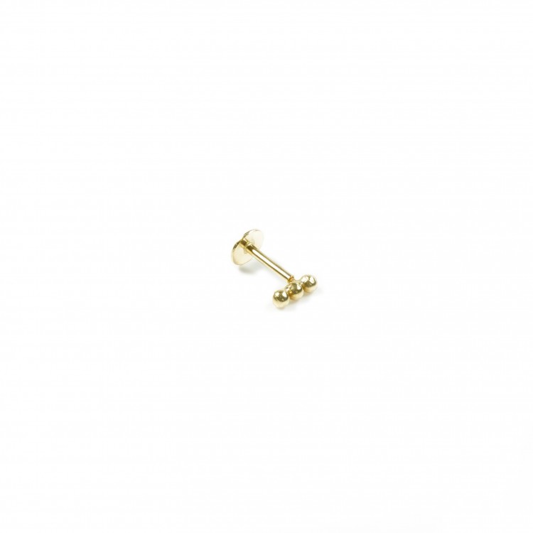 18k gold piercing with balls