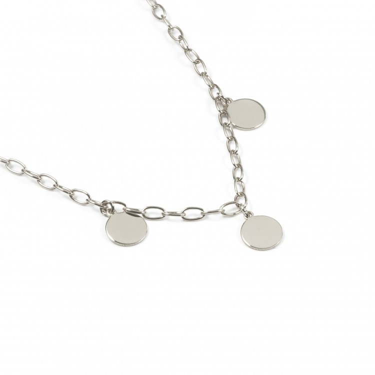 silver necklace with medallion to engrave