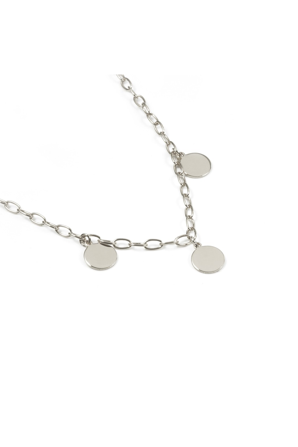 silver necklace with medallion to engrave