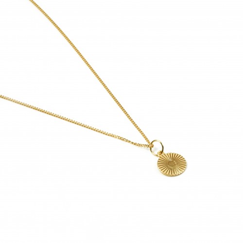 gold plated necklace with sun design to engrave