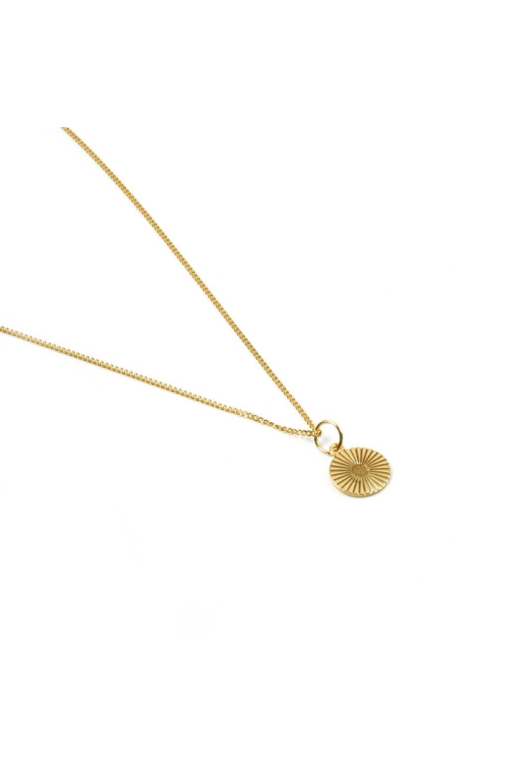 gold plated necklace with sun design to engrave