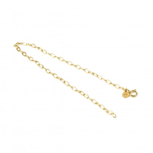 gold ankle bracelet with wide links