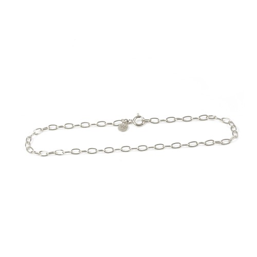 925 silver ankle bracelet with a wide mesh chain