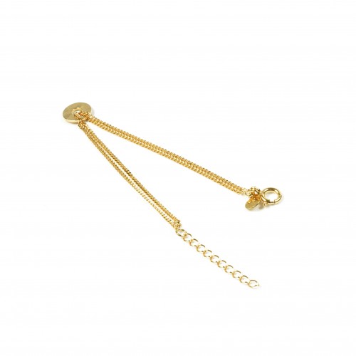 bracelet chaine fine avec rond en doré