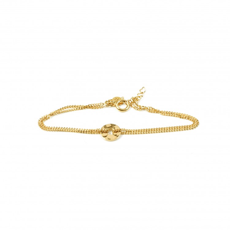 gold vermeil bracelet with a round