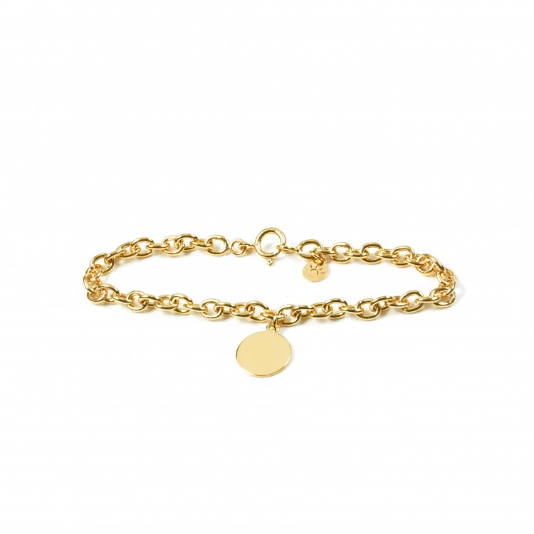 gold plated bracelet with medallions to engrave