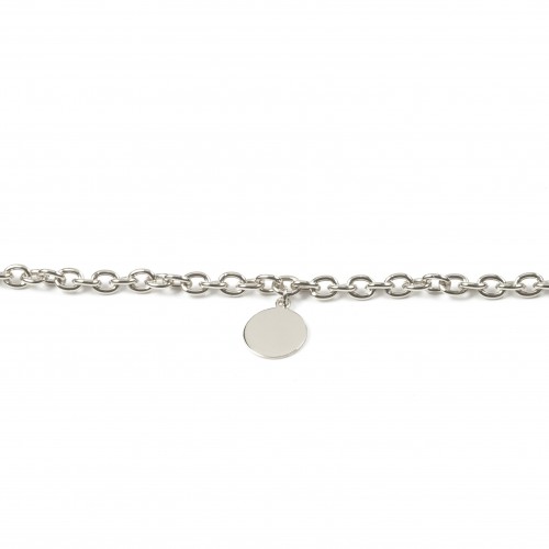 silver bracelet with small medallions to engrave