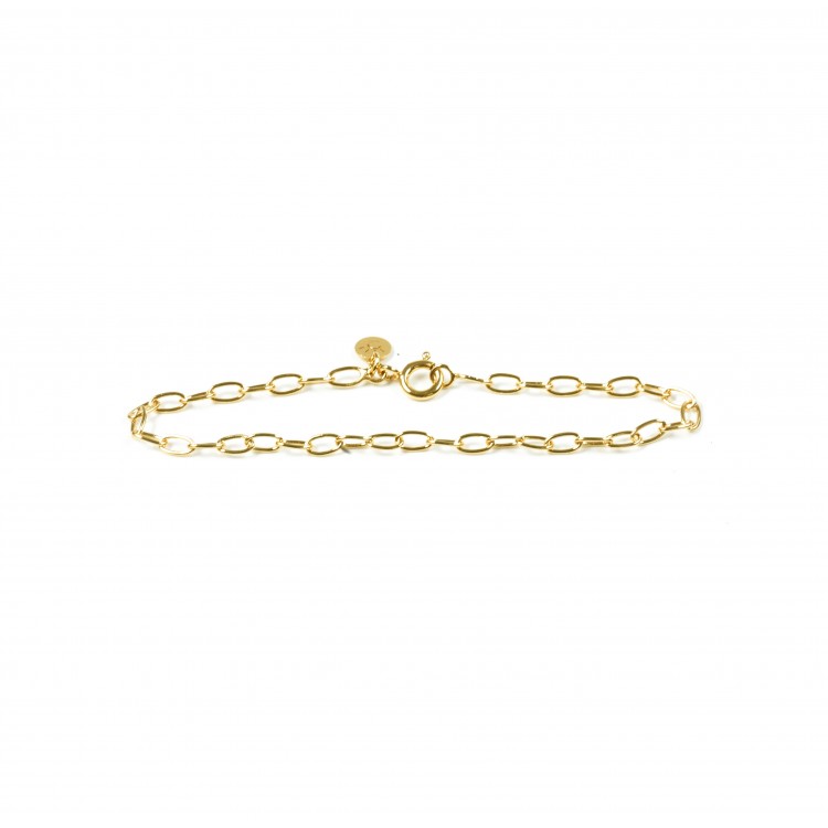 handmade gold bracelet with wide links mesh