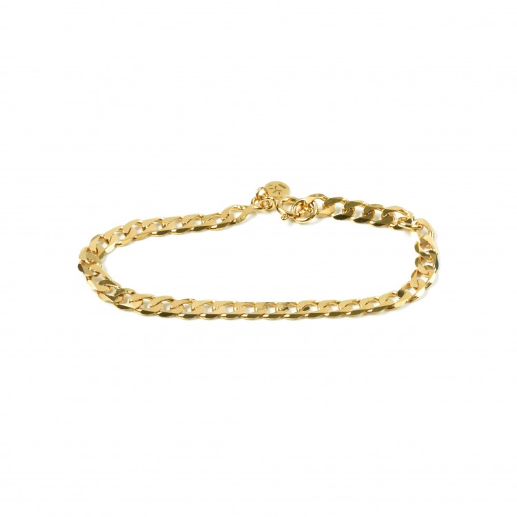 24k gold plated wide mesh chain bracelet in gold