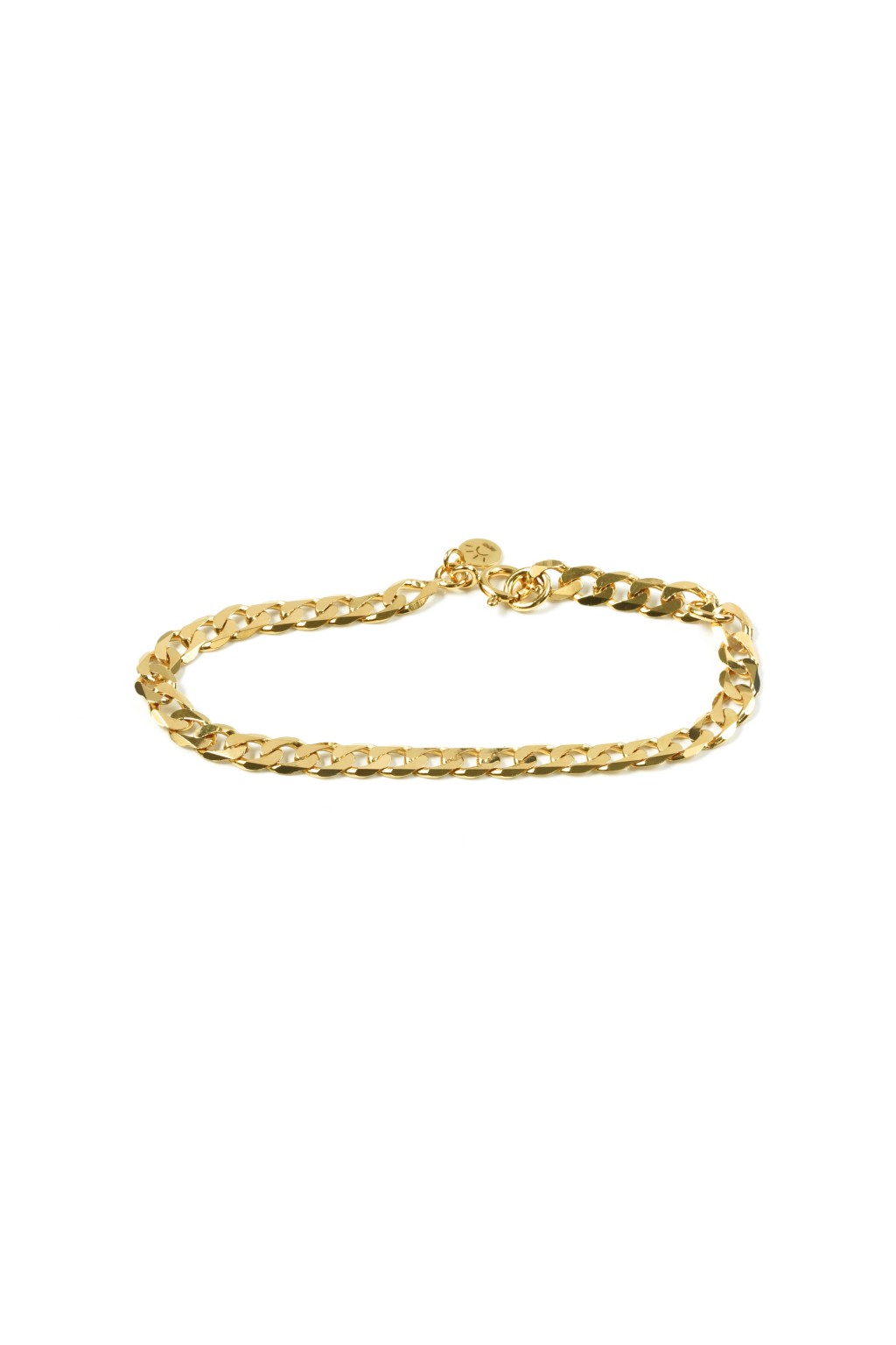 bracelet doré avec maille épaisse en argent plaqué or 24k