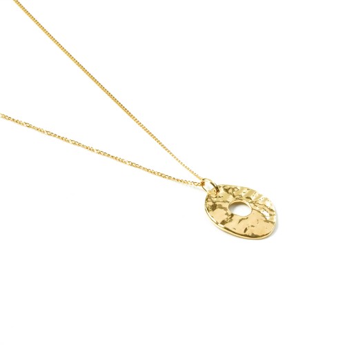 ridged gold plated necklace