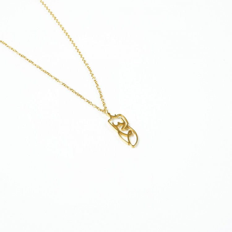 Gold plated necklace inspired by woman