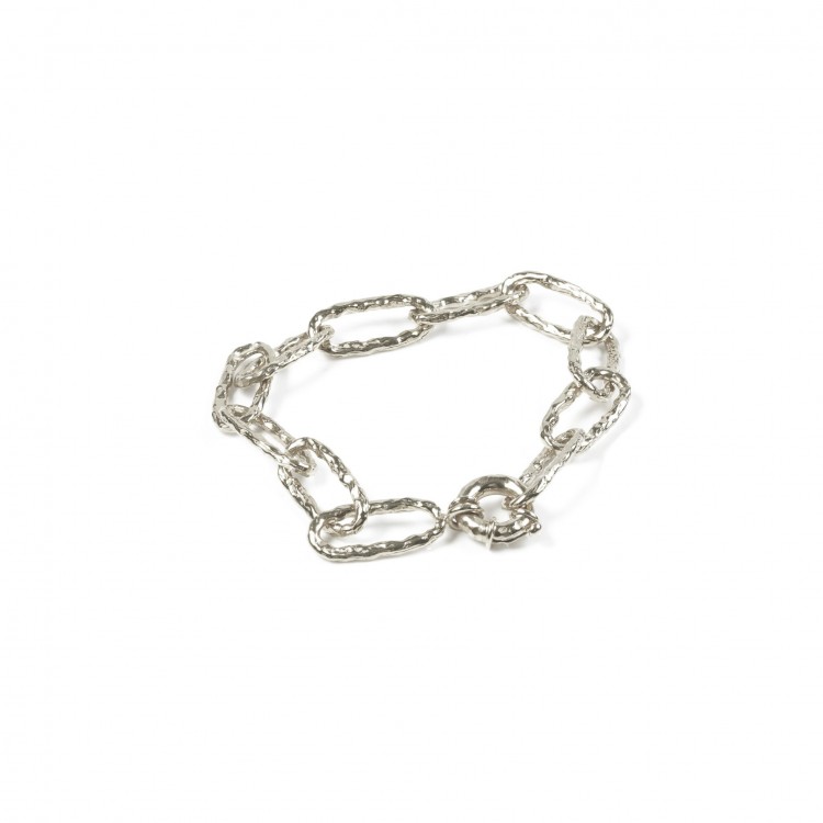 Big links chain bracelet silver