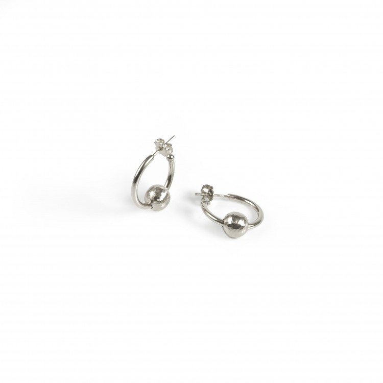 Silver hoops ear ring